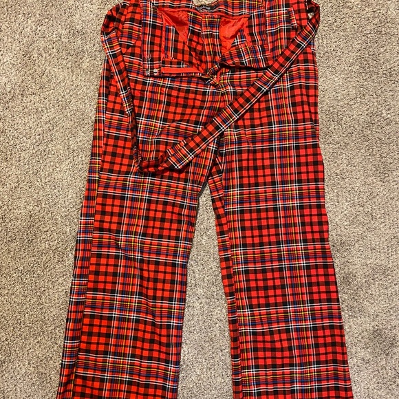 Plaid wide leg slacks - Picture 3 of 5